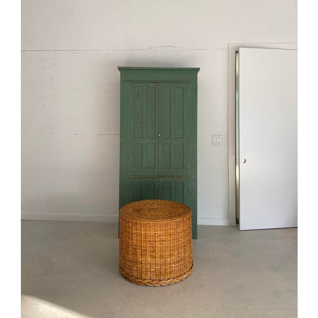 Bielecky Brothers-Style Braided Rattan Round Drum Table, 1980s (Hong Kong) For Sale - Image 12 of 18
