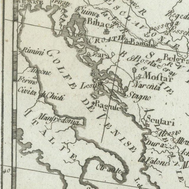 Paper Antique Map of the Ottoman Empire in Europe and Asia attributed to Bonne, 1780 For Sale - Image 7 of 12