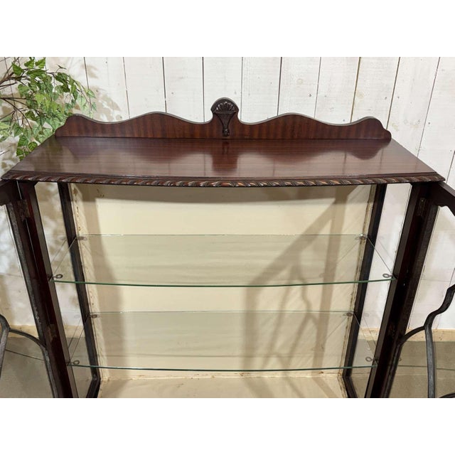 Wood English Mahogany Display Cabinet, 1930s For Sale - Image 7 of 17
