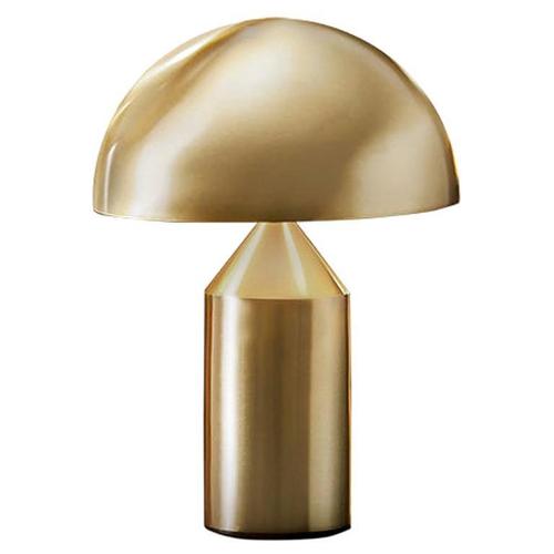 Atollo Small Metal Satin Gold Table Lamp by Vico Magistretti for Oluce For Sale - Image 6 of 6