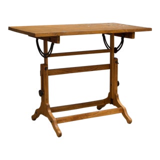 Antique Adjustable Wood Drafting Table C.1930-1940 For Sale