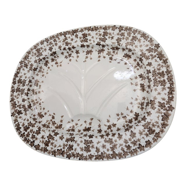 Antique Royal Worcester Brown Ivy Meat Platter For Sale