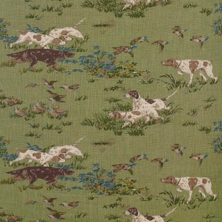 Schumacher Pointers Fabric In Meadow For Sale