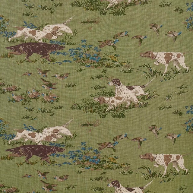 Schumacher Pointers Fabric In Meadow For Sale