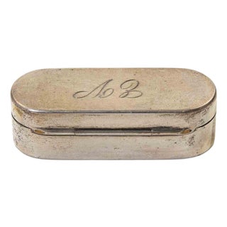 Sterling Silver Oval Hinged Box, 1950s For Sale