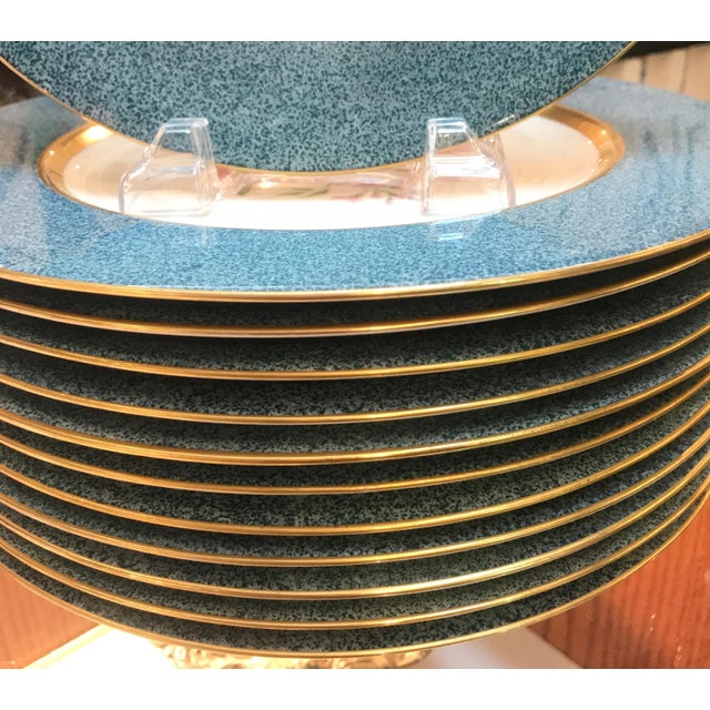 Set of 12 Theodore Haviland Floral and Gilt Service Dinner Plates 10.75 Diameter For Sale In Philadelphia - Image 6 of 10