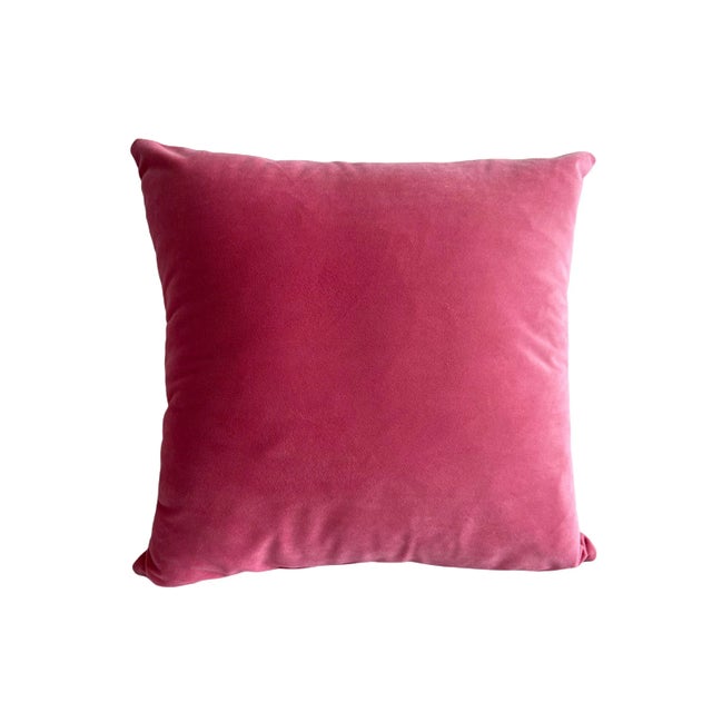 Contemporary 16 X 16 Bubble Gum Pink Performance Fabric Pillow Cover by Christi Tasker Miami For Sale - Image 4 of 4