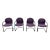 Vintage Modern Bulldog Armed Side Chairs by McCov & Fahnstrom for Knoll Black Cantilever Base With Original Purple Fabric- Set of 2 For Sale
