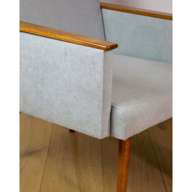 Vintage Art Deco Loft Armchair in Blue Sky, 1970s For Sale - Image 9 of 12