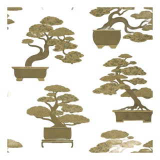 Sample - Schumacher Bonsai Tree Wallcovering In Olive For Sale