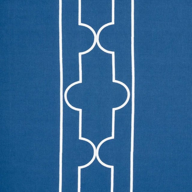 Sample - Schumacher Limitless Lattice Fabric in Royal For Sale