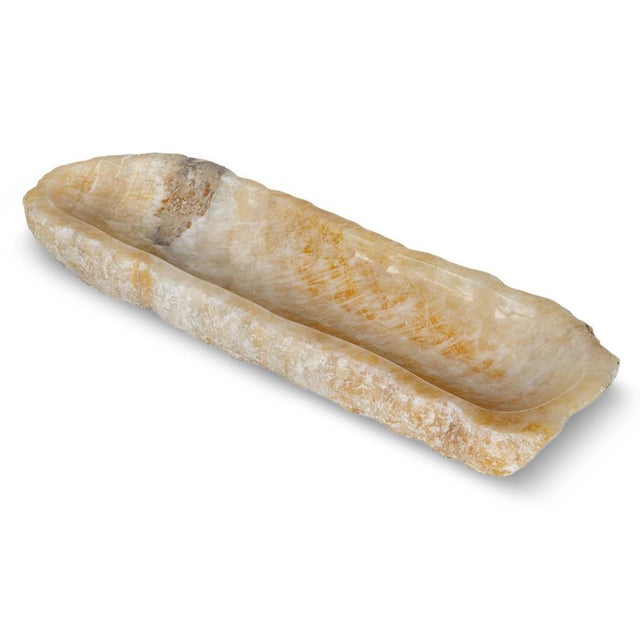 Gemstone Natural Honey Onyx Elongated Bowl For Sale - Image 7 of 7