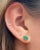 Oval Cut Natural Emerald Stud Earrings in 18k Solid Gold For Sale - Image 4 of 5