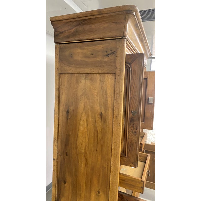 Brown Late 19th Century Antique French LinenPress Armoire For Sale - Image 8 of 13