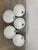 1950s White Porcelain Enamel Printing Press Factory Pendant Shades - Set of 5 For Sale - Image 4 of 9