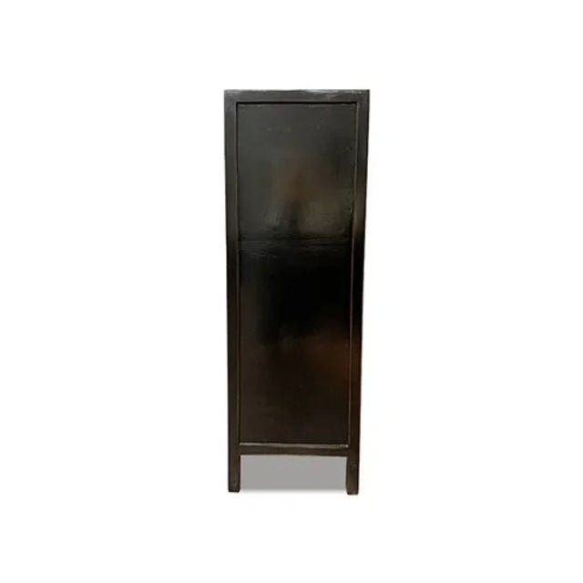 Chinese 1990s Black Lacquer Sea Gull Cabinet For Sale - Image 3 of 5