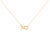 Whispering a promise in precious metal, this embrace-and-kiss necklace traces a smooth, rounded script in sunlit yellow,...