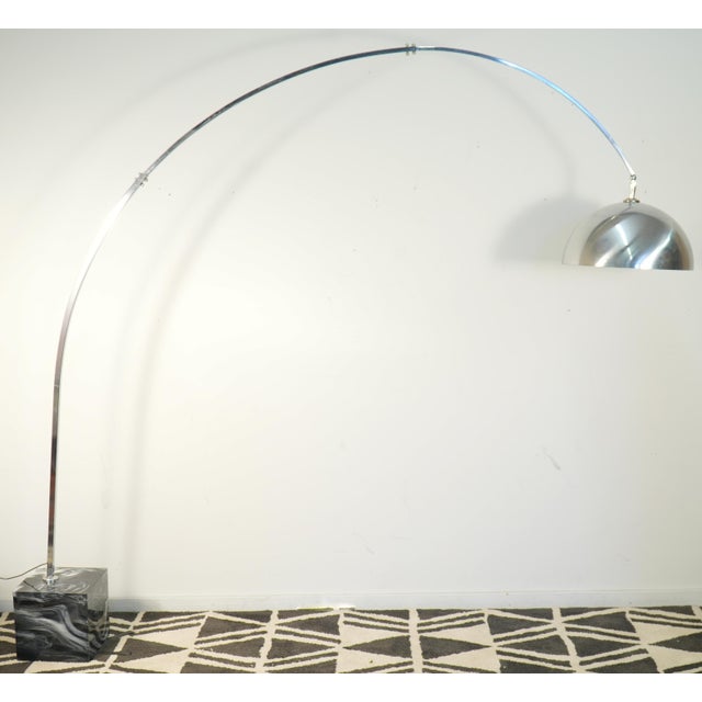 Mid-Century Chrome Arc Lamp - Italy For Sale - Image 4 of 11
