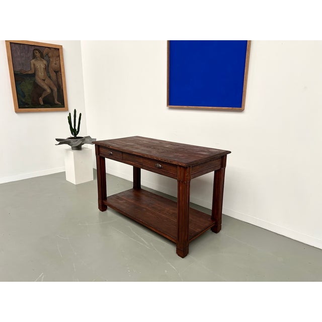Small Pine Drapery Table, 1950s For Sale - Image 14 of 18