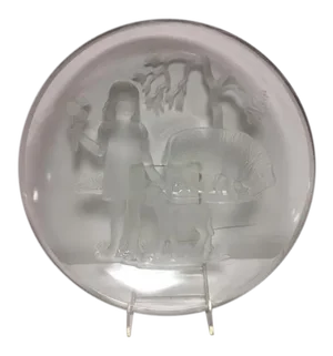 French Verly's Frosted Glass Bowl Charger by Charles Schmitz