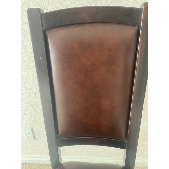Vintage South Cone Trading Company Tall Back Leather and Wood Chair Spanish Colonial Western Style Mint Condition. For Sale - Image 9 of 14