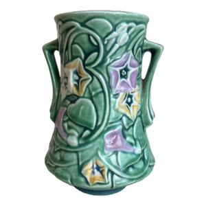 1930s Roseville Morning Glory Green Vase