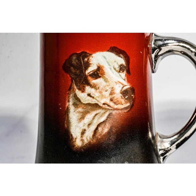 Antique Victorian Pitcher Mugs Hand Painted Dog Canine Portraits - Rare Complete Set of 7 For Sale - Image 10 of 18