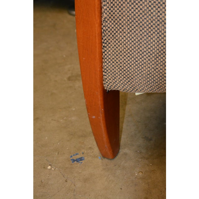 Taupe Restoration Hardware Picasso Arm Chair & Ottoman Tan/Black Checkered Upholstery For Sale - Image 8 of 18