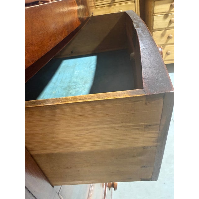 Antique Mahogany Two Over Three Drawers - Bow Front Chest of Drawers From England For Sale - Image 15 of 18