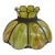 Antique Avocado Ceiling Light Shade With Slag Glass and Bronze Bands For Sale