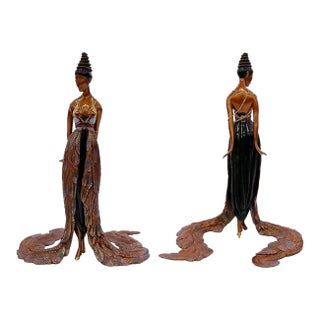 Early 20th Century Feather Gown, Erté For Sale