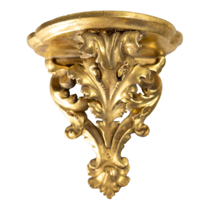 19th Century Italian Florentine Giltwood Wall Shelf in Baroque Taste