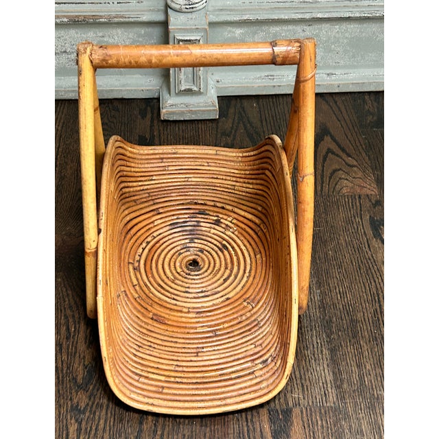 Gabriella Crespi Mid-Century Italian Pencil Reed Magazine Rack For Sale - Image 4 of 8