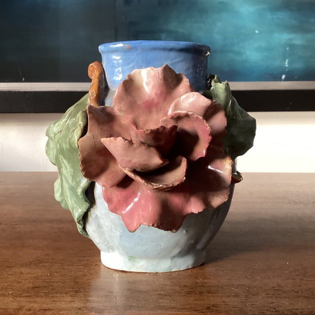 Ceramic Antique French Barbotine Art Pottery Vase – Edouard Gilles For Sale - Image 7 of 7