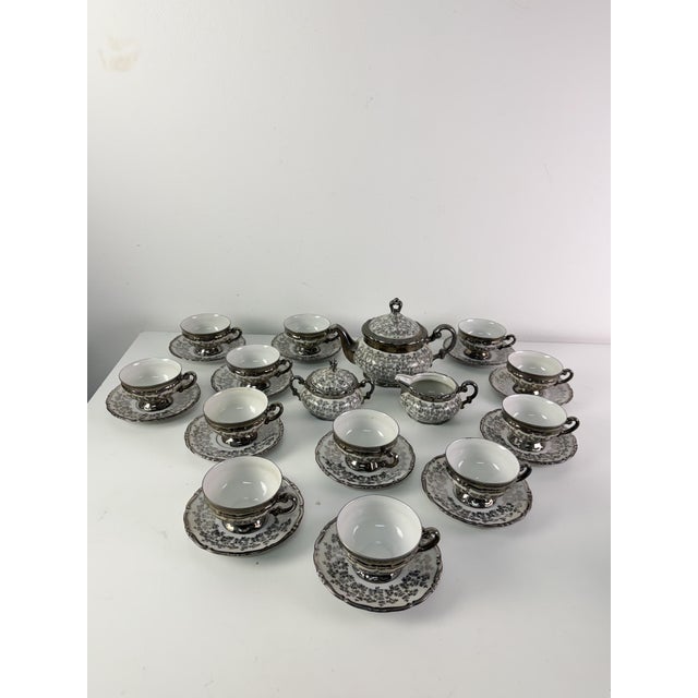 Mid-Century Modern Mitterteich Tea Service for 12 in Porcelain, Bavaria, 1931, Set of 29 For Sale - Image 3 of 15