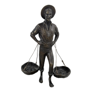 1960s "El Cenachero" – Authentic Signed Bronze Sculpture by Jaime Pimentel
