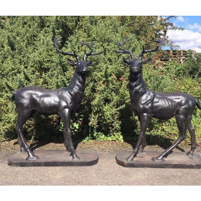 Large Cast Iron Stag Garden Sculpture For Sale - Image 4 of 5