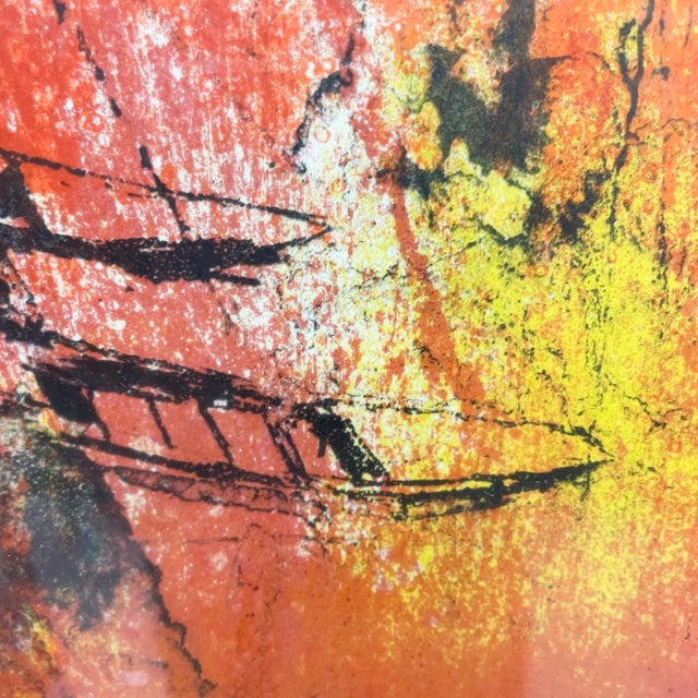 Orange 1970s Hoi Lebadang Abstract Nautical Lithograph For Sale - Image 8 of 13