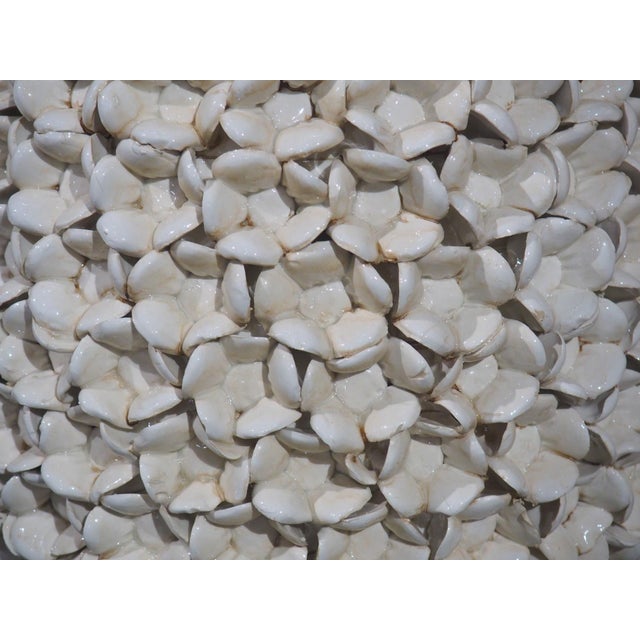 Late 20th Century Pair of Tall Italian Pyramidal Creamware Topiaries, H-28 Inches For Sale - Image 5 of 18