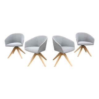 MCM Style Lievore Altherr Molina for Andreu World Brandy Swivel Armchair, Set of 4 For Sale