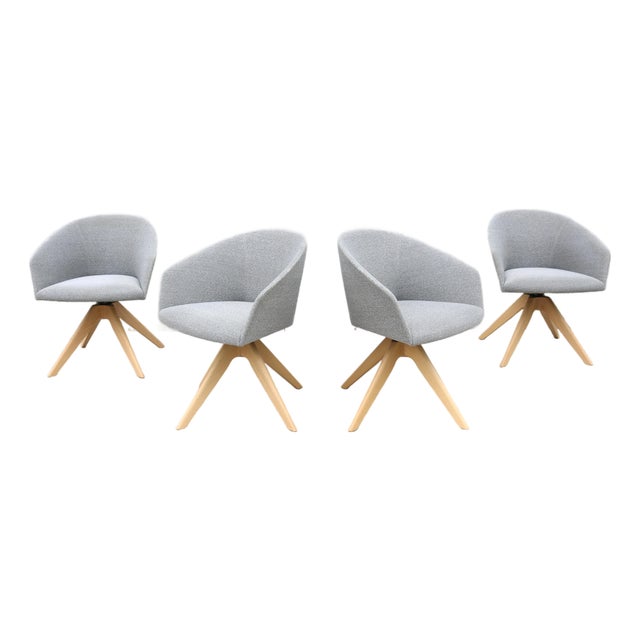 MCM Style Lievore Altherr Molina for Andreu World Brandy Swivel Armchair, Set of 4 For Sale