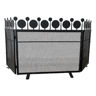 Fire Screen in Black Lacquered Metal by Bertil Vallien for Boda, 1960 For Sale