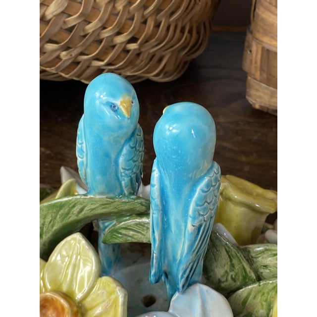 Earthenware Centerpiece and Two Candlesticks, 1950s, Set of 3 For Sale - Image 4 of 18