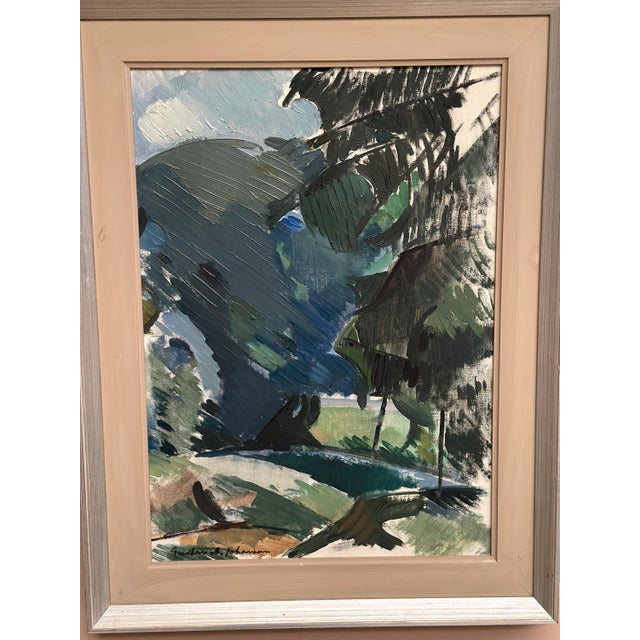 Gustav‑Adolf Johansson, Abstract Forest, 1960s, Oil on Canvas, Framed For Sale - Image 14 of 15