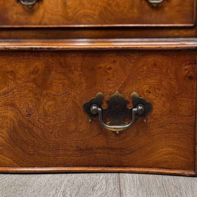 Small Antique Serpentine Burr Oak Chest of Drawers For Sale - Image 6 of 12