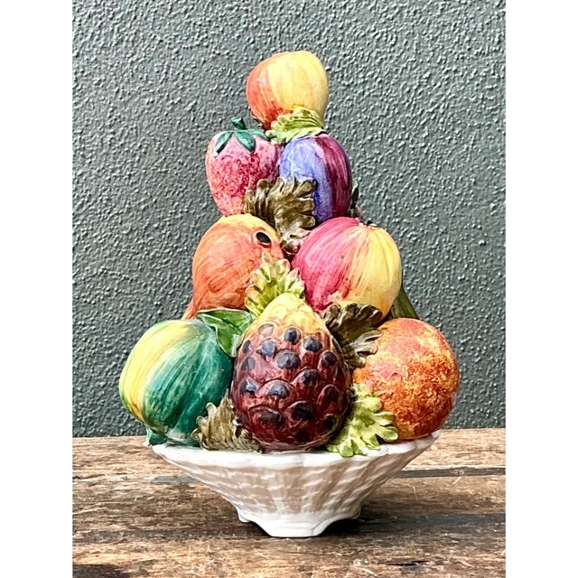 Mid 20th Century Vintage Italian Ceramic Fruit Topiary For Sale - Image 5 of 12