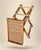 Contemporary Vintage Bamboo Wicker Rattan Serving Tray With Folding Stand For Sale - Image 3 of 12
