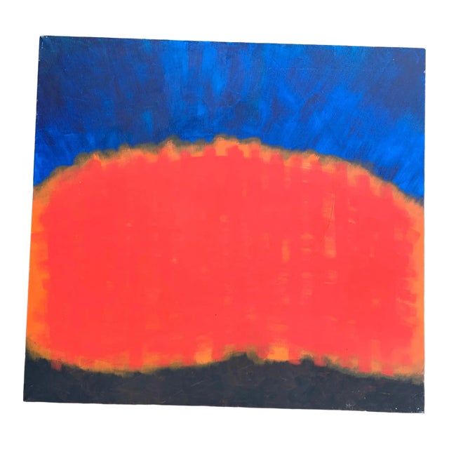 1970s Abstract Oil Painting on Canvas For Sale