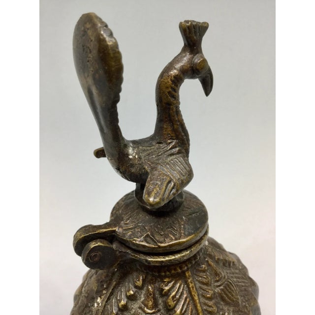 Antique Solid Bronze Tibet Bird Cover Wine Pot For Sale - Image 4 of 11