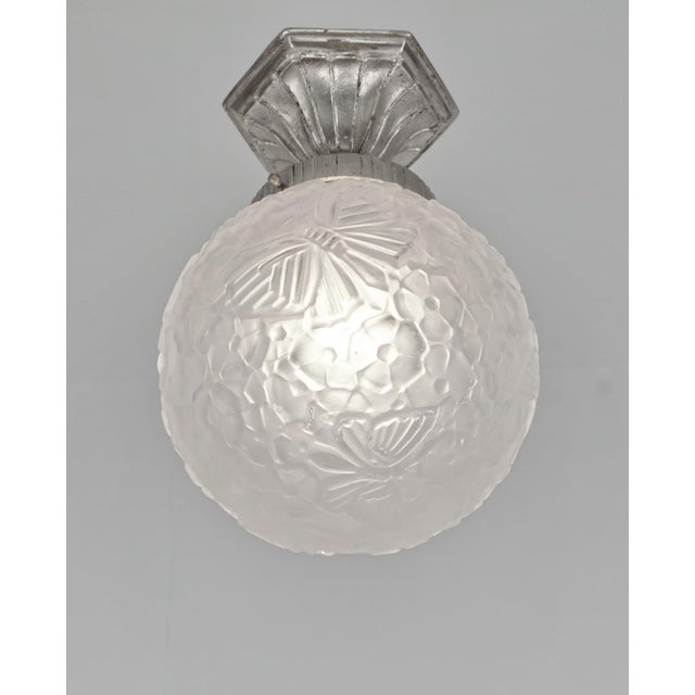 1920s French Art Deco Flush Mount by Hettier & Vincent - 1930 France For Sale - Image 5 of 10